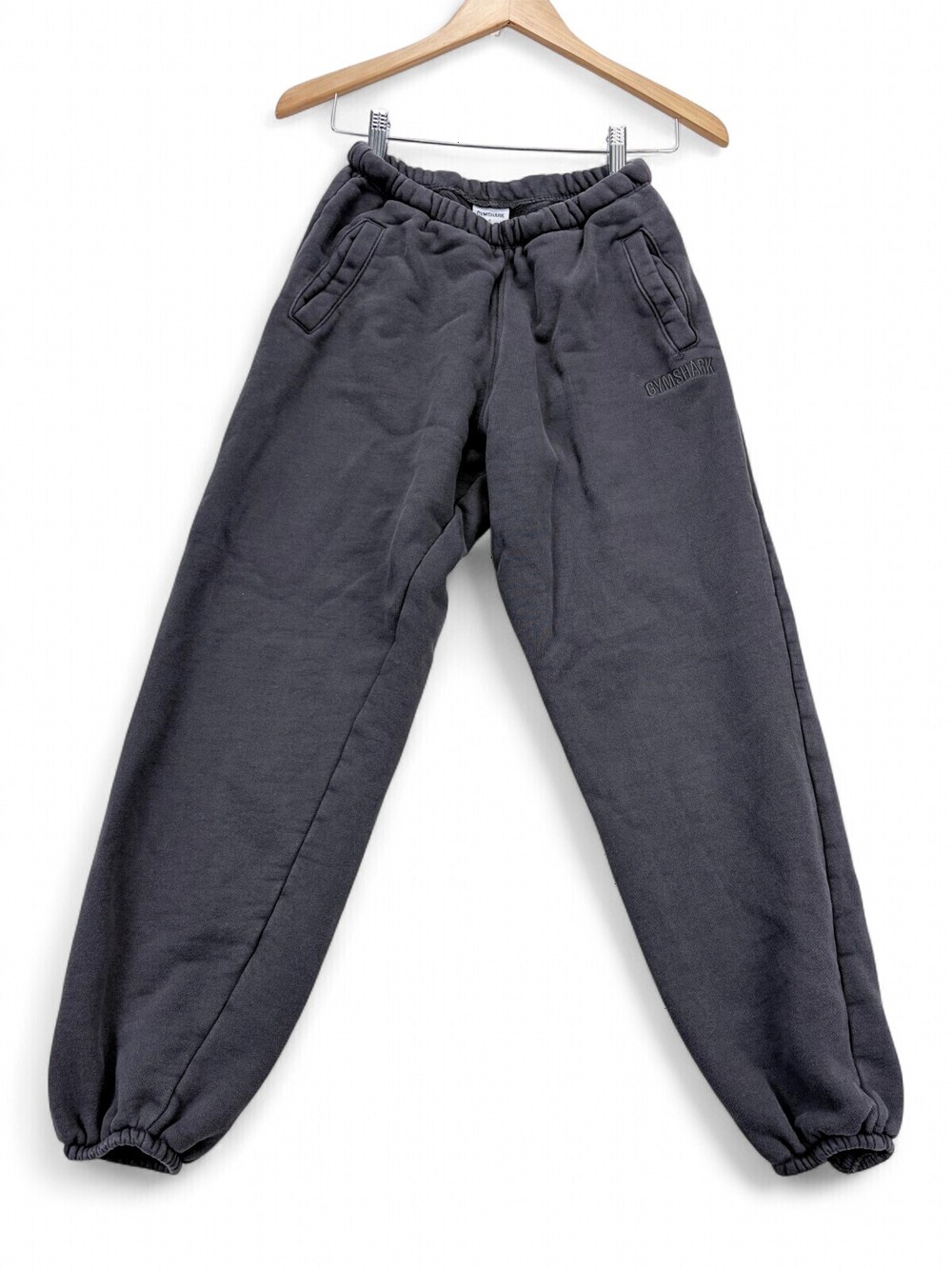 Gymshark Womens Charcoal Gray Relaxed Joggers Sweatpants Size S Embroidered Logo